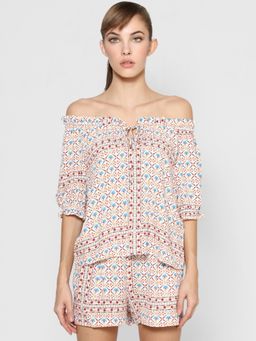 ONLY - Off White AOP Top