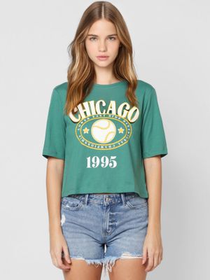 Only T-Shirts : Buy Only Green Placement Print Regular Online | Nykaa