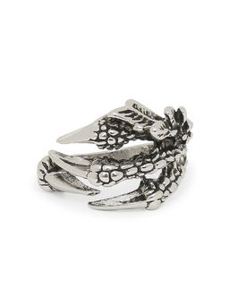 OOMPH - Silver Stainless Steel Vintage Gothic Dragon Claw Biker Fashion Ring For Men & Boys