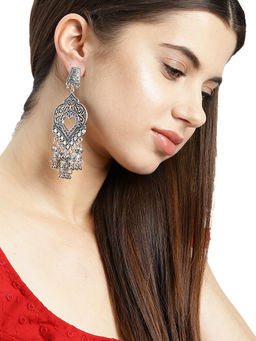 Fida - Silver Oxidised Classic Drop Earrings