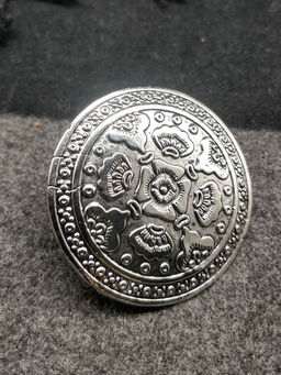 Fida - Wedding Ethnic Oxidised Silver Rise Of Rose Adjustable Finger Ring