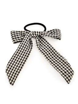 ToniQ - Checkboard Black and White Bow Rubber Band for Women