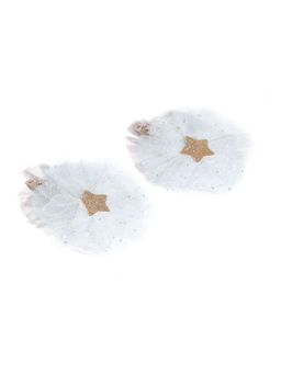 ToniQ - Kids Light Blue Sparkle Tulle Hair Clip (Set of 2)