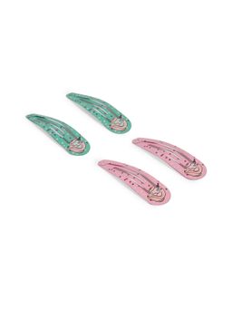 ToniQ - Kids Multi-Color Unicorn Printed Tic Tac Hair Clip (Set of 4)