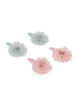 ToniQ - Kids Multi-Color Flower Tic Tac Hair Clip (Set of 4)