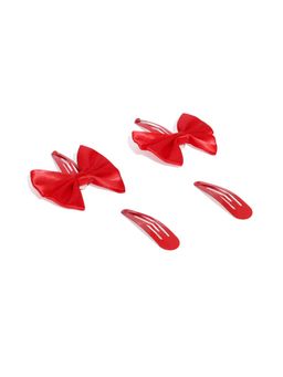 ToniQ - Kids Red Bow Tic Tac Hair Clip (Set of 4)