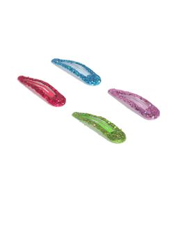 ToniQ - Kids Multi-Color Embellished Tic Tac Hair Clip (Set of 4)