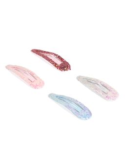 ToniQ - Kids Multi-Color Glitter Embellished Tic Tac Hair Clip (Set of 4)