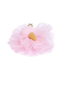 ToniQ - Kids Premium Baby Pink Tulle Ice Cream Alligator Hair Clip
