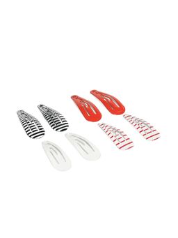 ToniQ - Kids Multi-Color Striped Tic Tac Hair Clip (Set of 8)