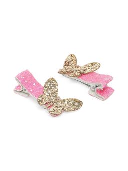 ToniQ - Kids Multi-Color Embellished Butterfly Hair Clip (Set of 2)