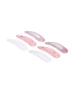 ToniQ - Kids Multi-Color Glitter Embellished Tic Tac Hair Clip (Set of 6)