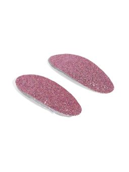 ToniQ - Kids Pink Glitter Embellished Tic Tac Hair Clip (Set of 2)