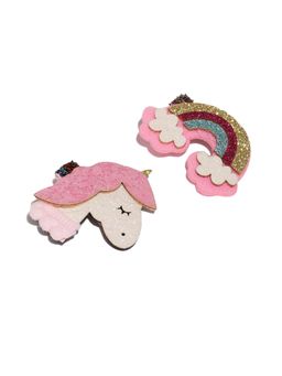 ToniQ - Kids Multi-Color Embellished Alligator Hair Clip (Set of 2)