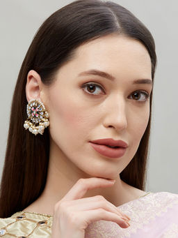 Fida - Ethnic Indian Traditional Classic Pearl Embellished Drop Earrings