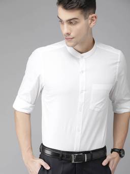 Turtle - White Solid Formal Shirt