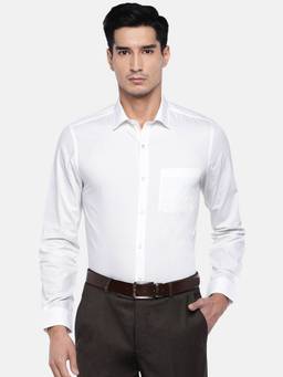 Turtle - White Solid Formal Shirt