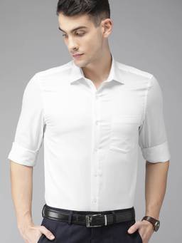 Turtle - White Solid Formal Shirt