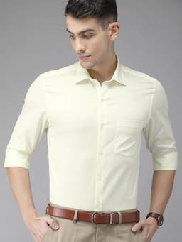 Turtle - Cream Solid Formal Shirt