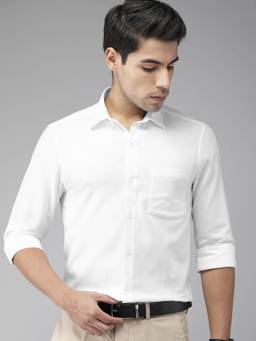 Turtle - White Solid Formal Shirt