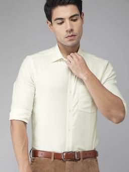 Turtle - Cream Solid Formal Shirt