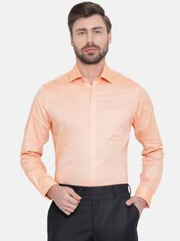 Turtle - Orange Oxford Solid Formal Shirt