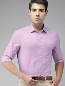 Turtle - Purple Self Design Formal Shirt