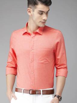 Turtle - Orange Solid Formal Shirt