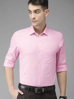 Turtle - Pink Solid Formal Shirt