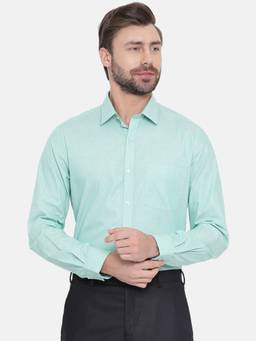 Turtle - Filafil Green Solid Formal Shirt