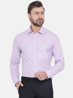 Turtle - Purple Self Design Formal Shirt