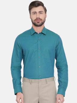 Turtle - Filafil Green Solid Formal Shirt