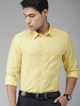 Turtle - Yellow Solid Formal Shirt