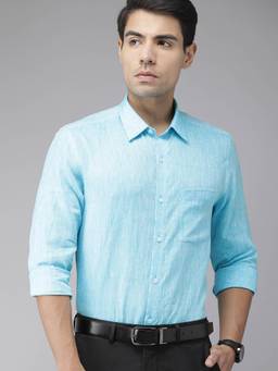 Turtle - Blue Solid Formal Shirt