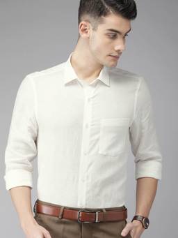 Turtle - Cream Solid Formal Shirt