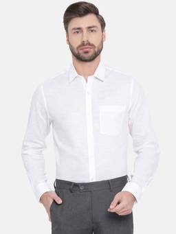 Turtle - White Solid Formal Shirt