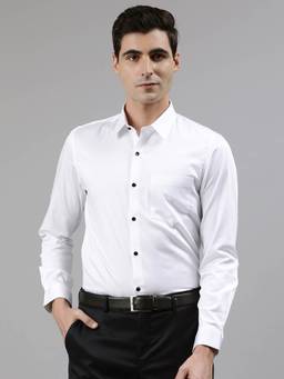 Turtle - White Solid Formal Shirt