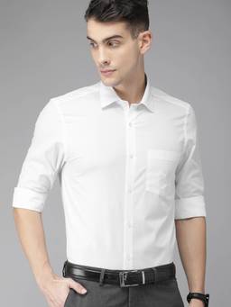 Turtle - White Solid Formal Shirt