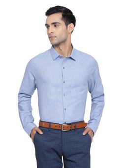 Turtle - Medium Blue Printed Formal Shirt