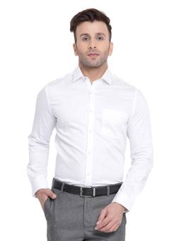 Turtle - White Solid Formal Shirt