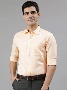 Turtle - Peach Solid Formal Shirt