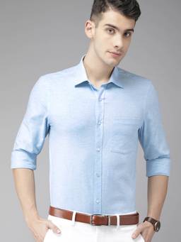 Turtle - Blue Solid Formal Shirt