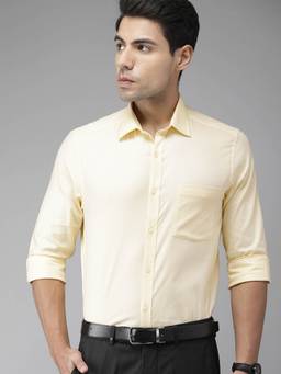 Turtle - Yellow Solid Formal Shirt