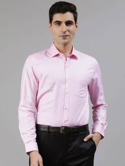 Turtle - Pink Birds Eye Solid Formal Shirt