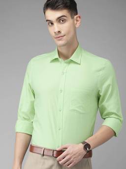 Turtle - Green Solid Formal Shirt