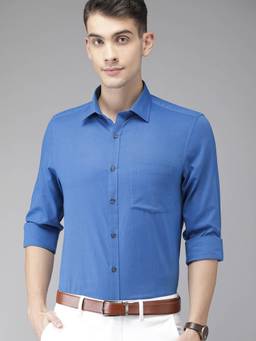 Turtle - Blue Solid Formal Shirt