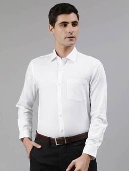 Turtle - White Scooter Solid Formal Shirt
