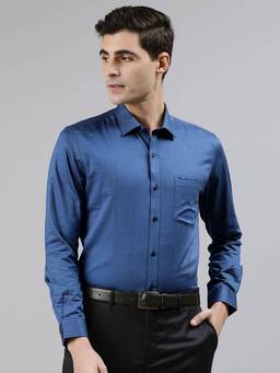 Turtle - Navy Blue Scooter Self Design Formal Shirt