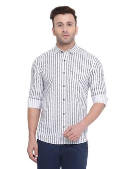 Turtle - White Striped Casual Shirt