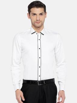 Turtle - White Solid Formal Shirt